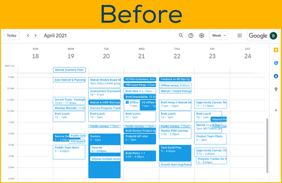 Calendar Screenshot Before Coaching